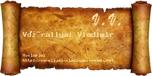Várallyai Vladimir névjegykártya